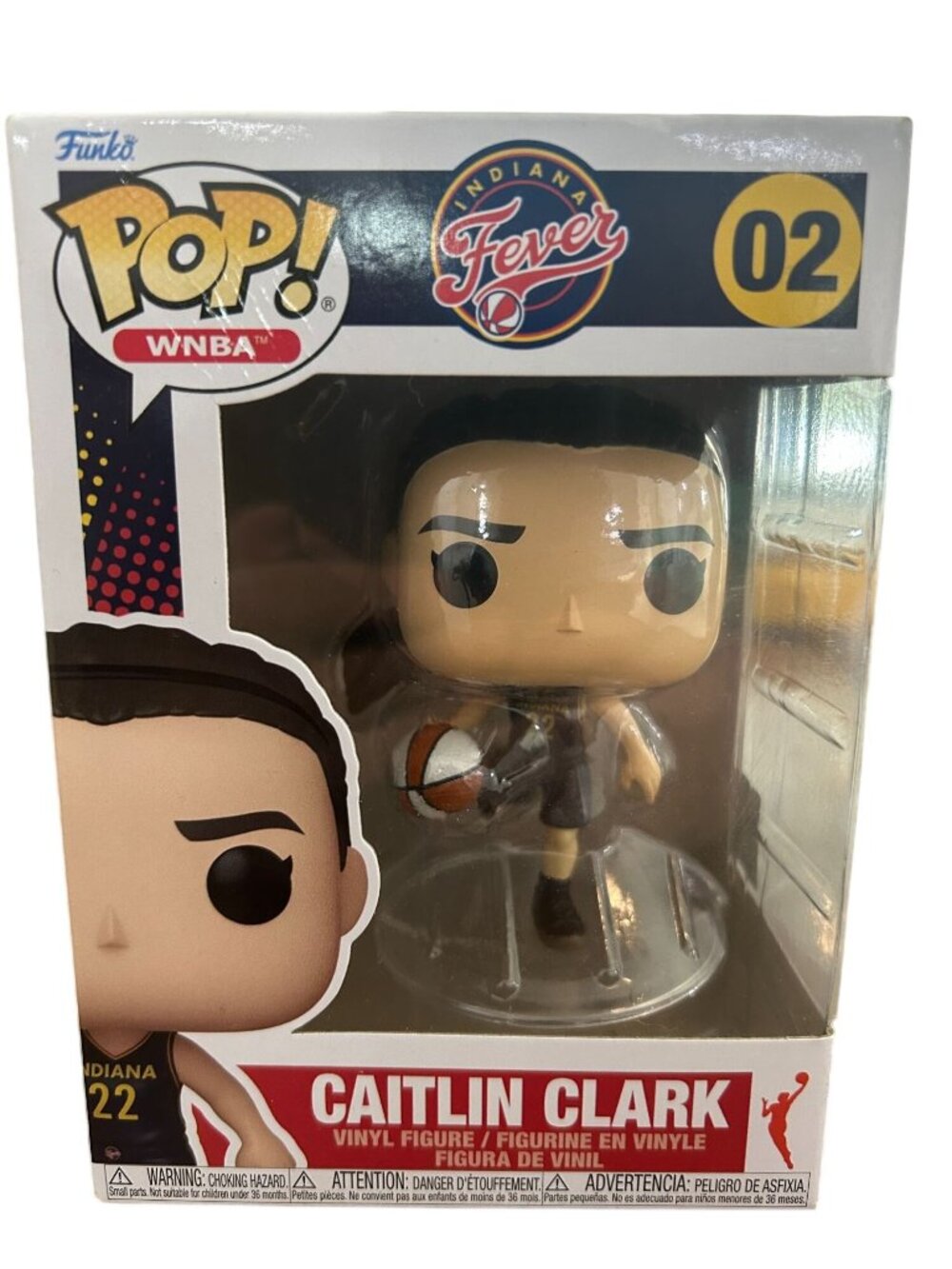 New in Box Funko Pop! WNBA Caitlin Clark #02 Vinyl Figure Indiana Fever Edition